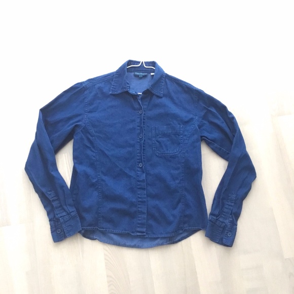 Coupé Classique Dark Wash Denim/Chambray Shirt Relaxed Fit - Picture 1 of 4